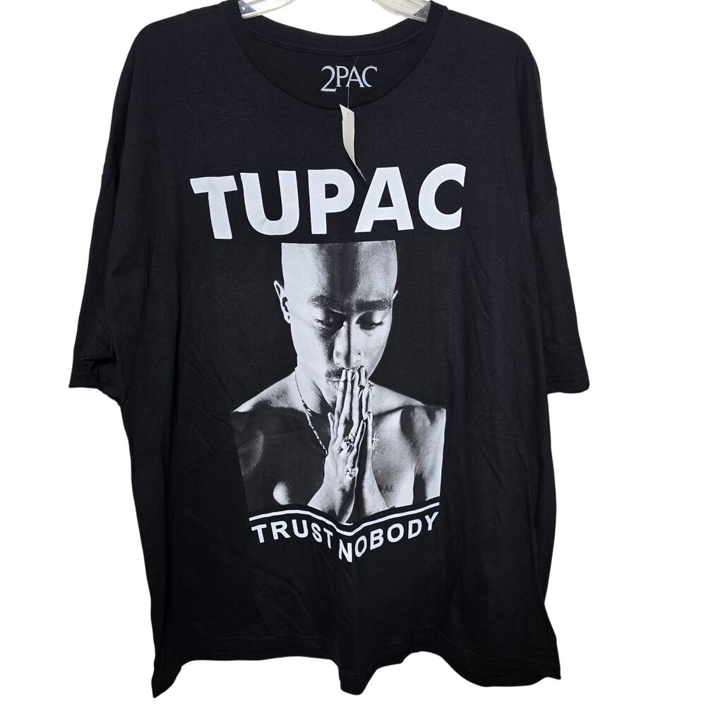 New! Tupac Trust Nobody Black White Mens Tshirt Size 3X Rap Urban